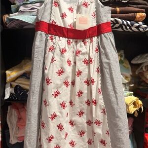4th of July Janie and Jack Red and White Floral Dress